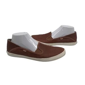 Keds Brown Double Decker Leather Slip On Flat Shoes Size 10 Women's